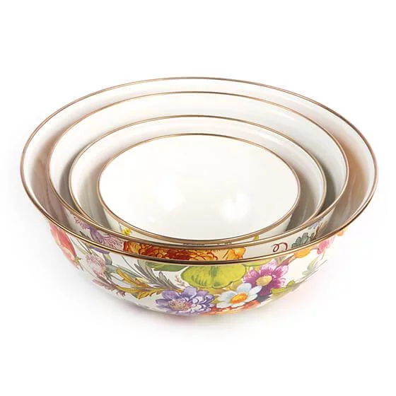 MacKenzie-Childs Flower Market Medium Everyday Bowl - White - Image 2