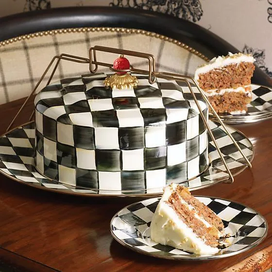 MacKenzie-Childs Courtly Check Enamel Cake Carrier - Image 2