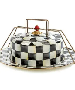 MacKenzie-Childs Courtly Check Enamel Cake Carrier