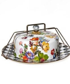 MacKenzie-Childs Flower Market Cake Carrier - White