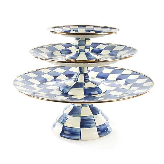 MacKenzie-Childs Royal Check Pedestal Platter - Large - Image 2