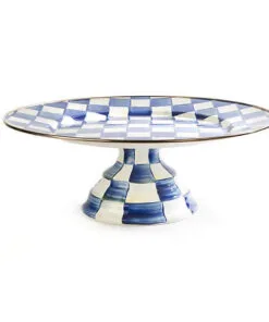MacKenzie-Childs Royal Check Pedestal Platter - Large