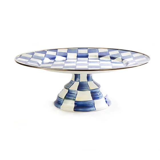 MacKenzie-Childs Royal Check Pedestal Platter - Large