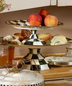 MacKenzie-Childs Courtly Check Enamel Pedestal Platter - Large - Image 3