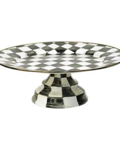 MacKenzie-Childs Courtly Check Enamel Pedestal Platter - Small