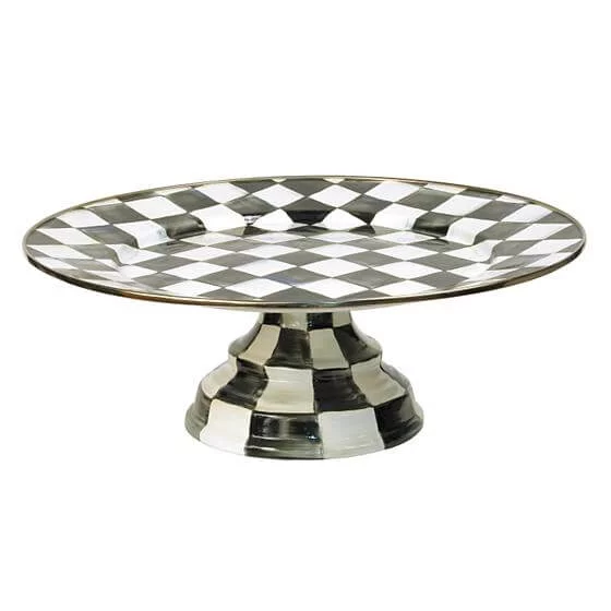 MacKenzie-Childs Courtly Check Enamel Pedestal Platter - Large