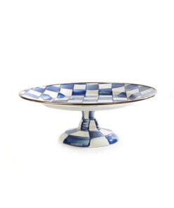 MacKenzie-Childs Royal Check Pedestal Platter - Small