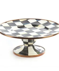 MacKenzie-Childs Courtly Check Enamel Pedestal Platter - Mini