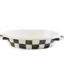 MacKenzie-Childs Courtly Check Enamel Oval Gratin Dish - Small