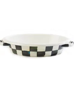 MacKenzie-Childs Courtly Check Enamel Oval Gratin Dish - Small