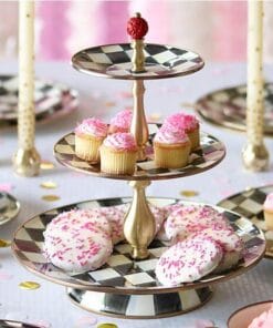 MacKenzie-Childs Courtly Check Enamel Three Tier Sweet Stand - Image 2