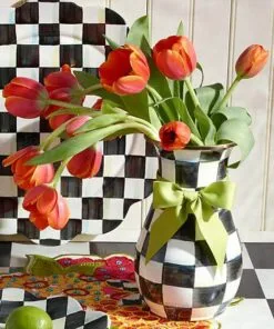 MacKenzie-Childs Courtly Check Enamel Vase - Tall - Image 2