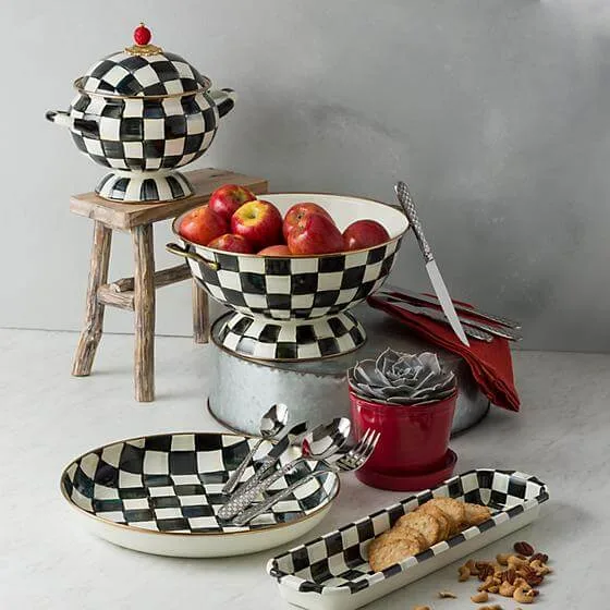 MacKenzie-Childs Courtly Check Enamel Baguette Dish - Image 3