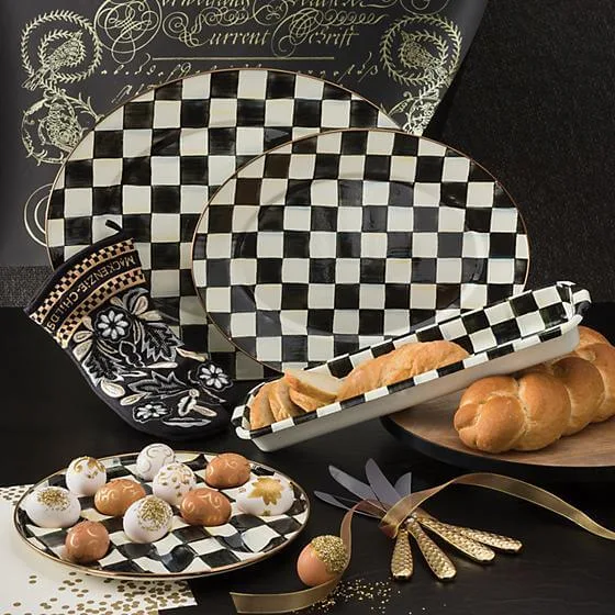 MacKenzie-Childs Courtly Check Enamel Baguette Dish - Image 2