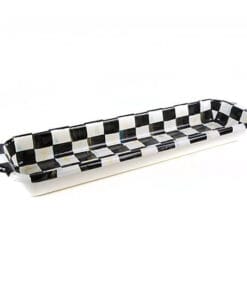 MacKenzie-Childs Courtly Check Enamel Baguette Dish
