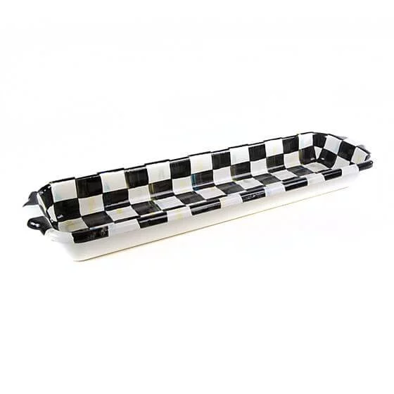 MacKenzie-Childs Courtly Check Enamel Baguette Dish