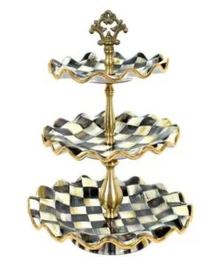 MacKenzie-Childs Courtly Check Three Tier Sweet Stand