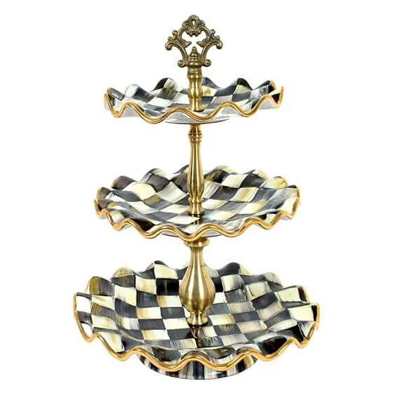 MacKenzie-Childs Courtly Check Three Tier Sweet Stand