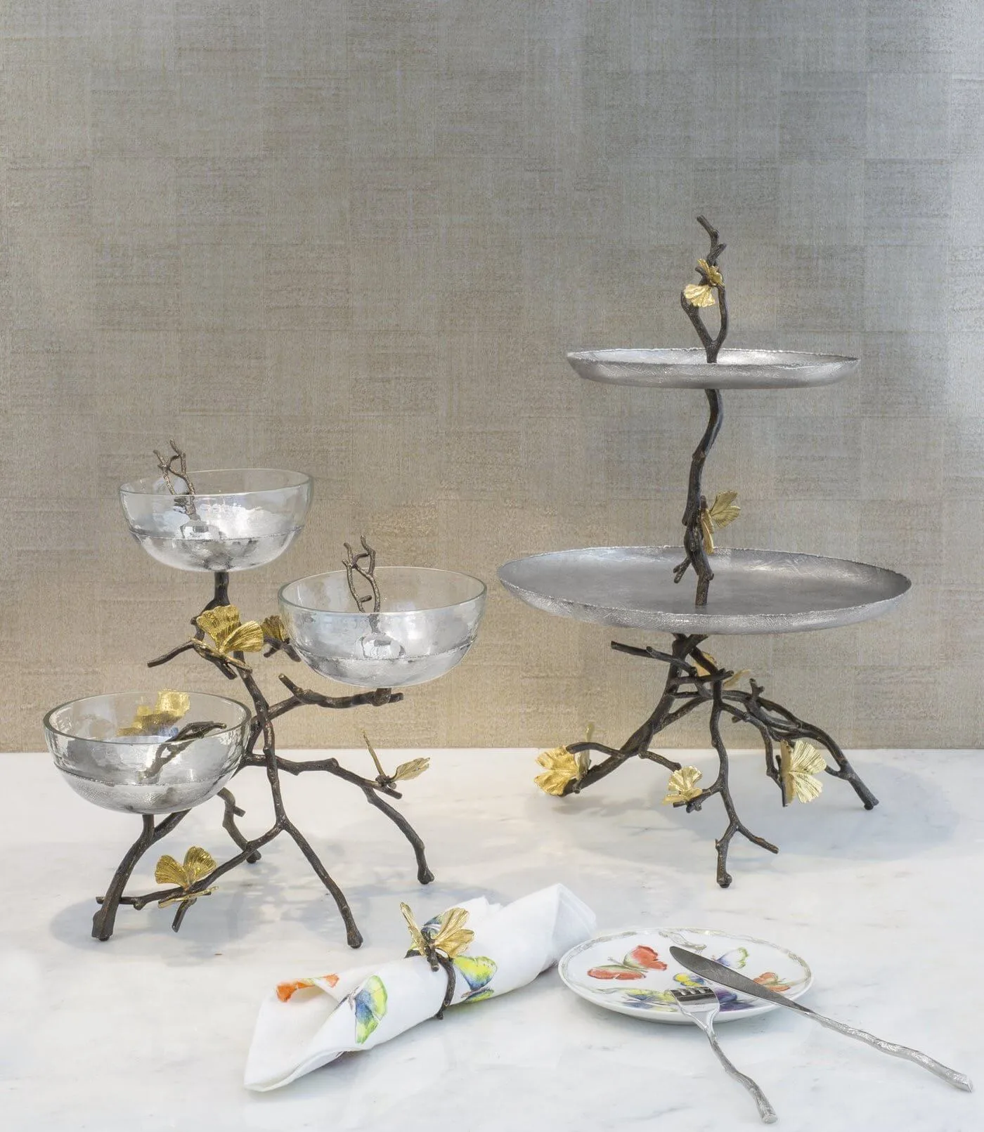 Michael Aram Butterfly Ginkgo 2 Tier Etagere - Image 2