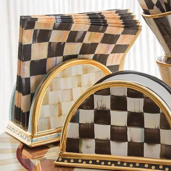 MacKenzie-Childs Parchment Check Napkin Holder - Image 4