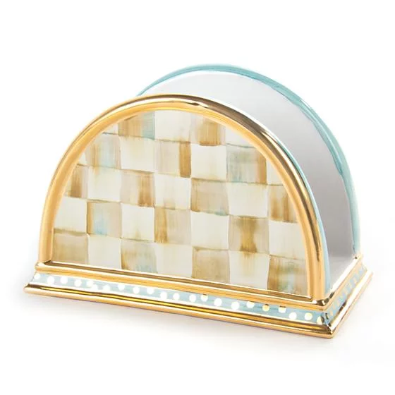 MacKenzie-Childs Parchment Check Napkin Holder