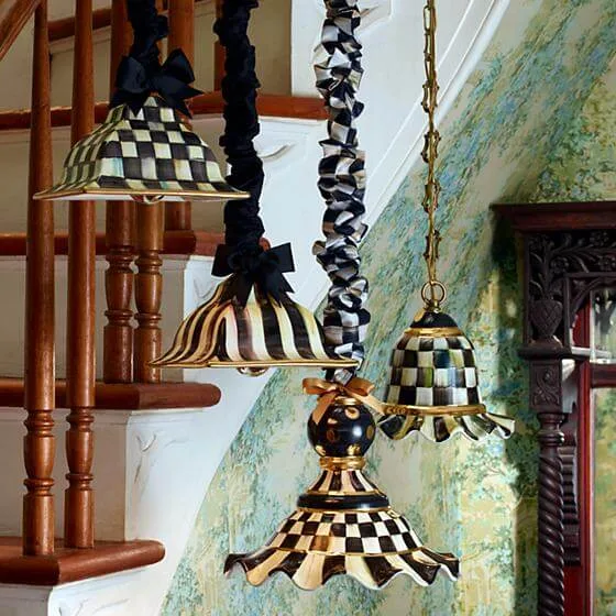 MacKenzie-Childs Courtly Check Pendant Lamp - Medium, view 5