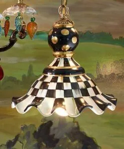 MacKenzie-Childs Courtly Check Pendant Lamp - Medium, view 4