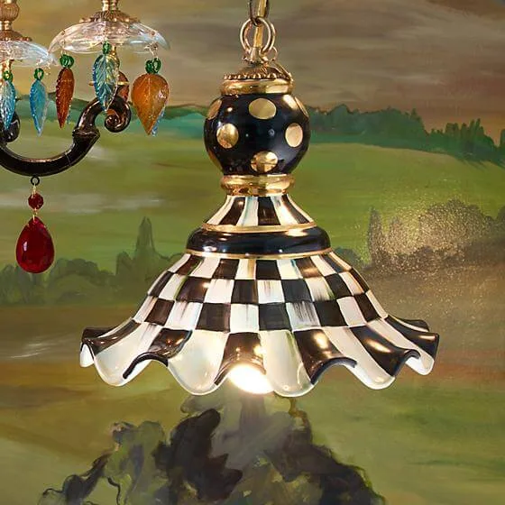 MacKenzie-Childs Courtly Check Pendant Lamp - Medium, view 4