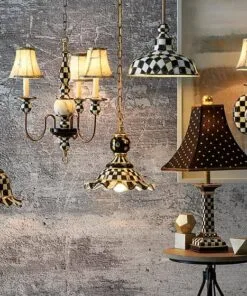 MacKenzie-Childs Courtly Check Pendant Lamp - Medium, view 3
