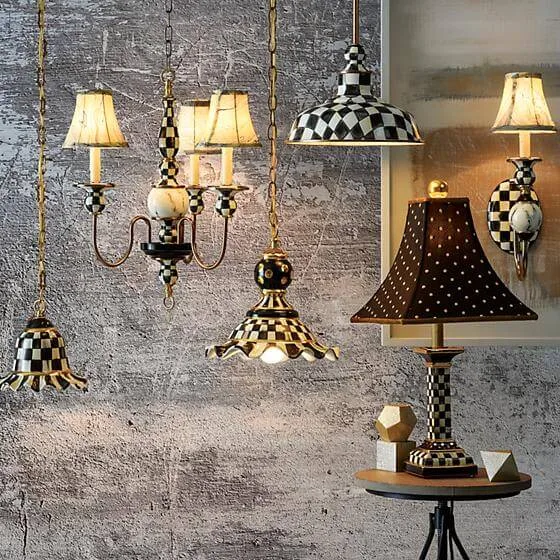 MacKenzie-Childs Courtly Check Pendant Lamp - Medium, view 3