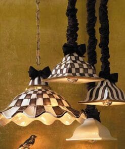 MacKenzie-Childs Fluted Hanging Lamp - Courtly Check, view 7