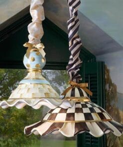 MacKenzie-Childs Fluted Hanging Lamp - Courtly Check, view 5