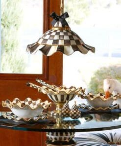 MacKenzie-Childs Fluted Hanging Lamp - Courtly Check, view 6