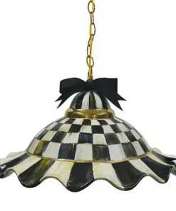 MacKenzie-Childs Fluted Hanging Lamp - Courtly Check