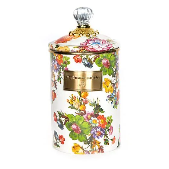 MacKenzie-Childs Flower Market Large Canister - White