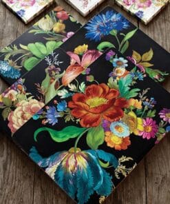 MacKenzie-Childs Flower Market Placemats - Black - Set of 4 - Image 2