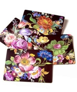 MacKenzie-Childs Flower Market Placemats - Black - Set of 4
