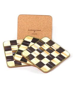MacKenzie-Childs Courtly Check Cork Back Coasters - Set of 4
