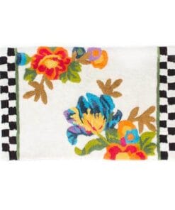 MacKenzie-Childs Flower Market Standard Bath Rug -White