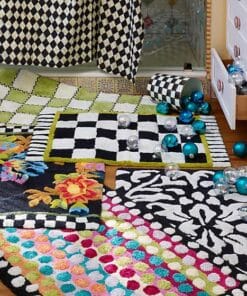 MacKenzie-Childs Ribbon & Dot Bath Rug, view 2
