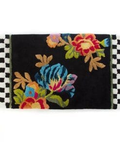MacKenzie-Childs Flower Market Standard Bath Rug - Black