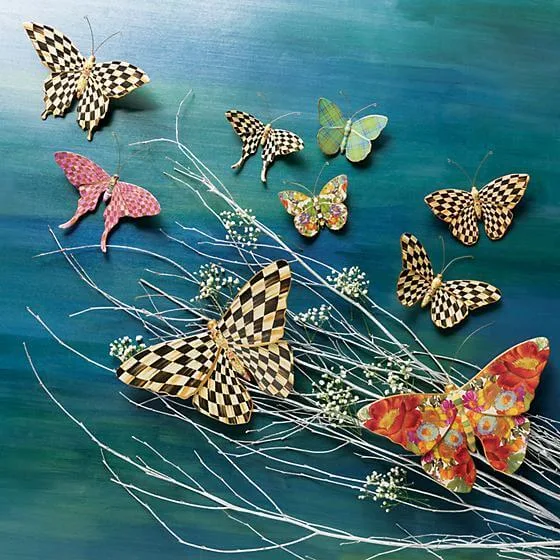MacKenzie-Childs Butterfly Duo - Courtly Check - Image 2