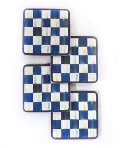 MacKenzie-Childs Royal Check Cork Back Coasters - Set of 4