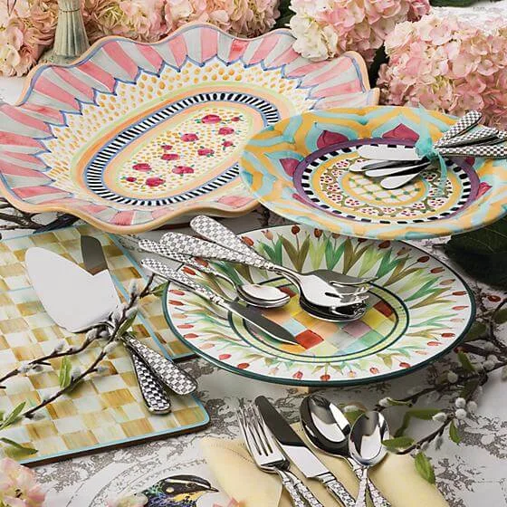 MacKenzie-Childs Check Canape Knives - Set of 4 - Image 4