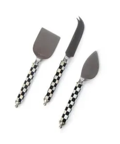 MacKenzie-Childs Supper Club Cheese Knife Set - Courtly Check