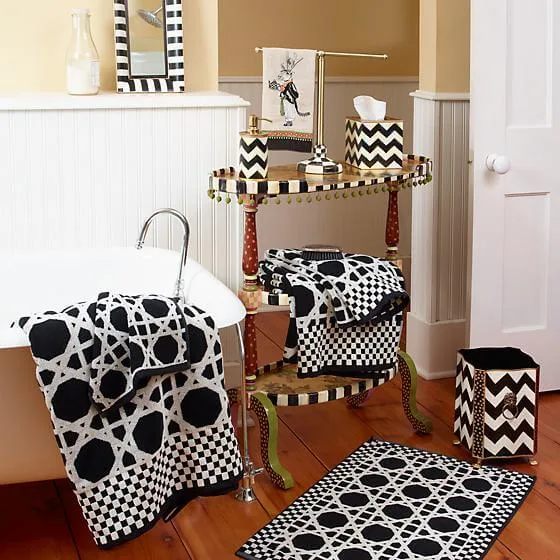 MacKenzie-Childs Zig Zag Waste Bin - Image 3