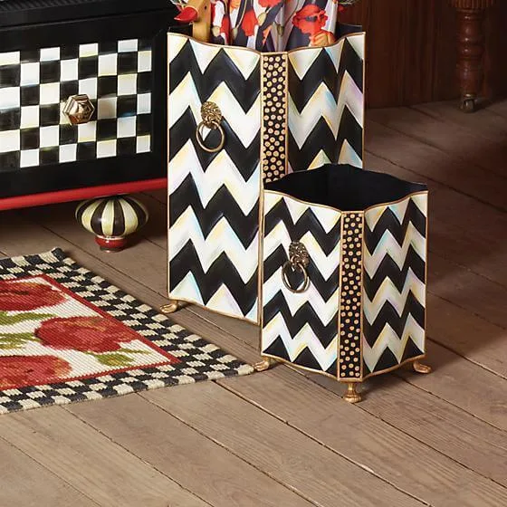 MacKenzie-Childs Zig Zag Waste Bin - Image 4