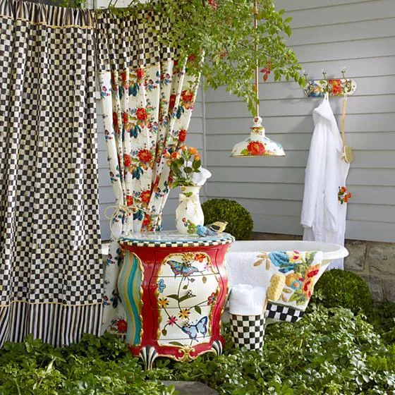 MacKenzie-Childs Courtly Check Shower Curtain - Image 6