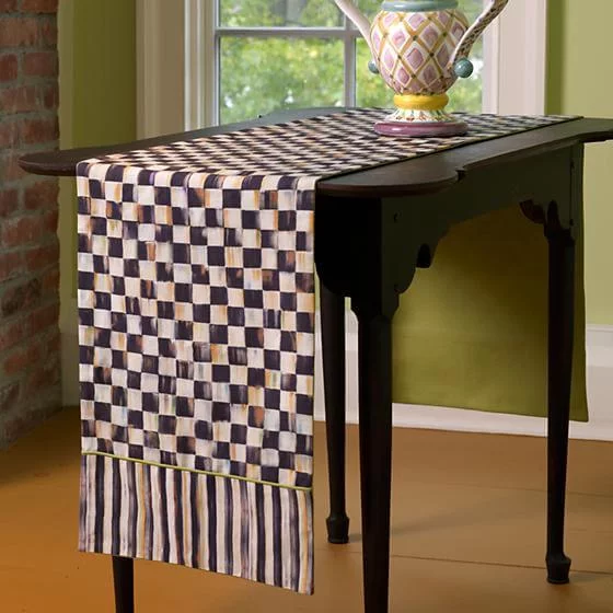 MacKenzie-Childs Courtly Check & Stripe Table Runner - Image 2