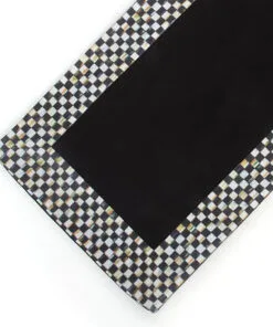 MacKenzie-Childs Courtly Check Table Runner - Black, view 3
